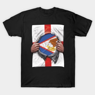 English Samoa Flag English Flag Ripped - Gift for English Samoan From English Samoa T-Shirt